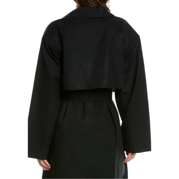 NWT IRO Foxton Long Black Trench Coat Belted Oversized 100% Cotton Poplin 36/S - Picture 7 of 15